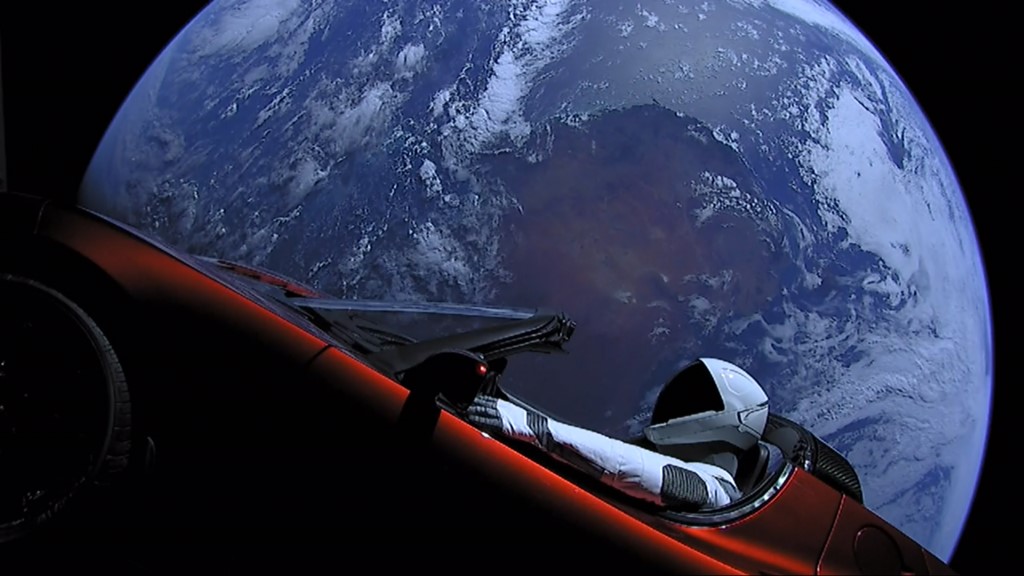 Elon Musk's Tesla Roadster In Orbit