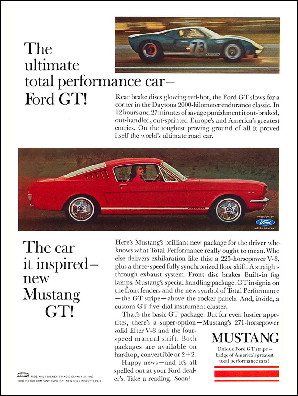 1965 Ford Mustang GT Print Ad