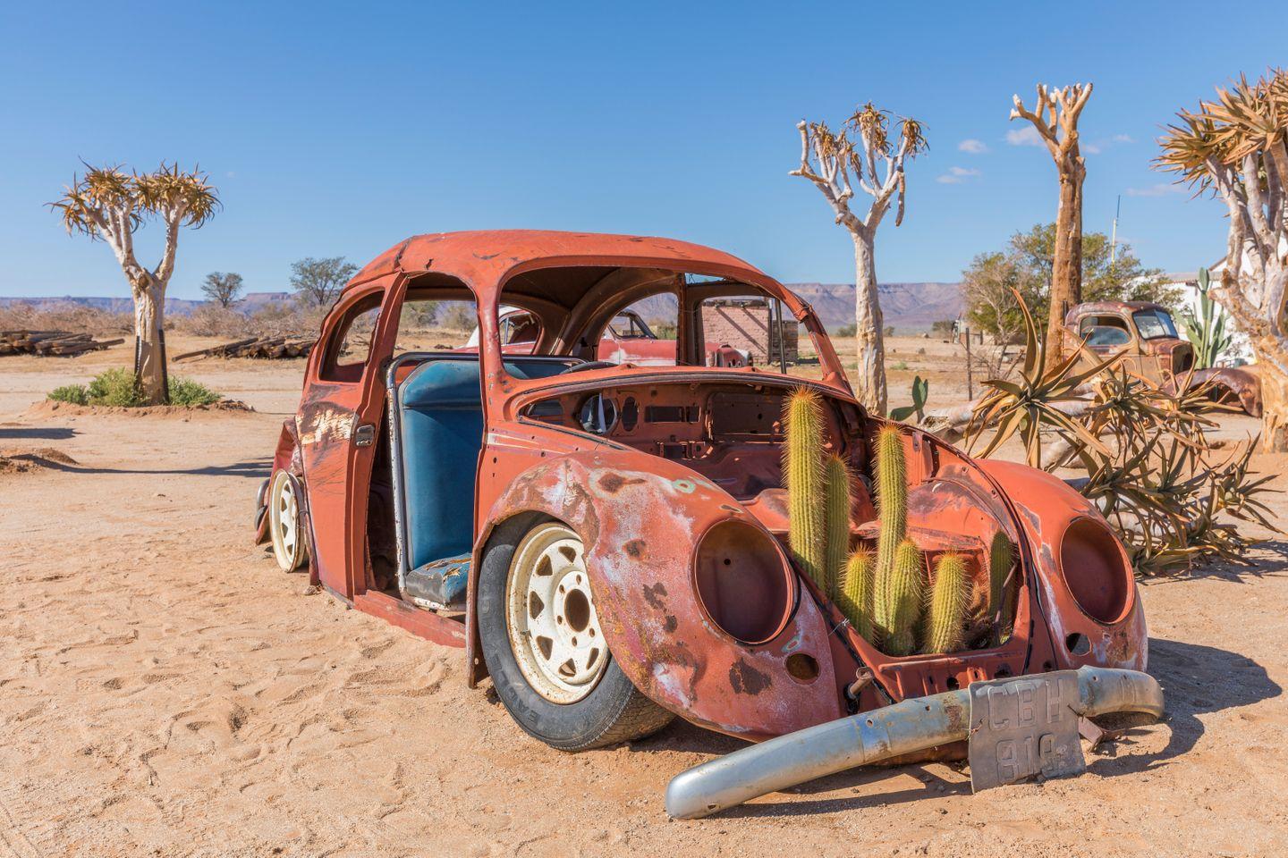 abandoned VW beetle